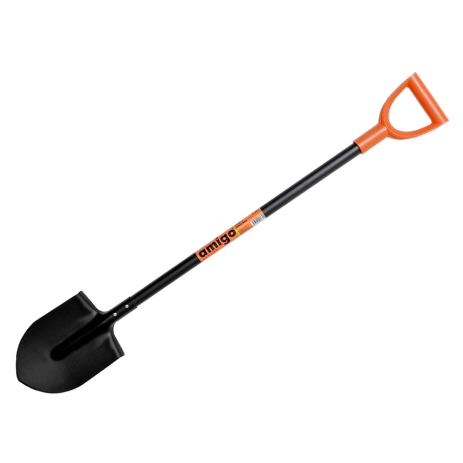 Лопата штыковая Amigo ковш 21х28 см, D-ручка сталь, длина 126 см, 77205