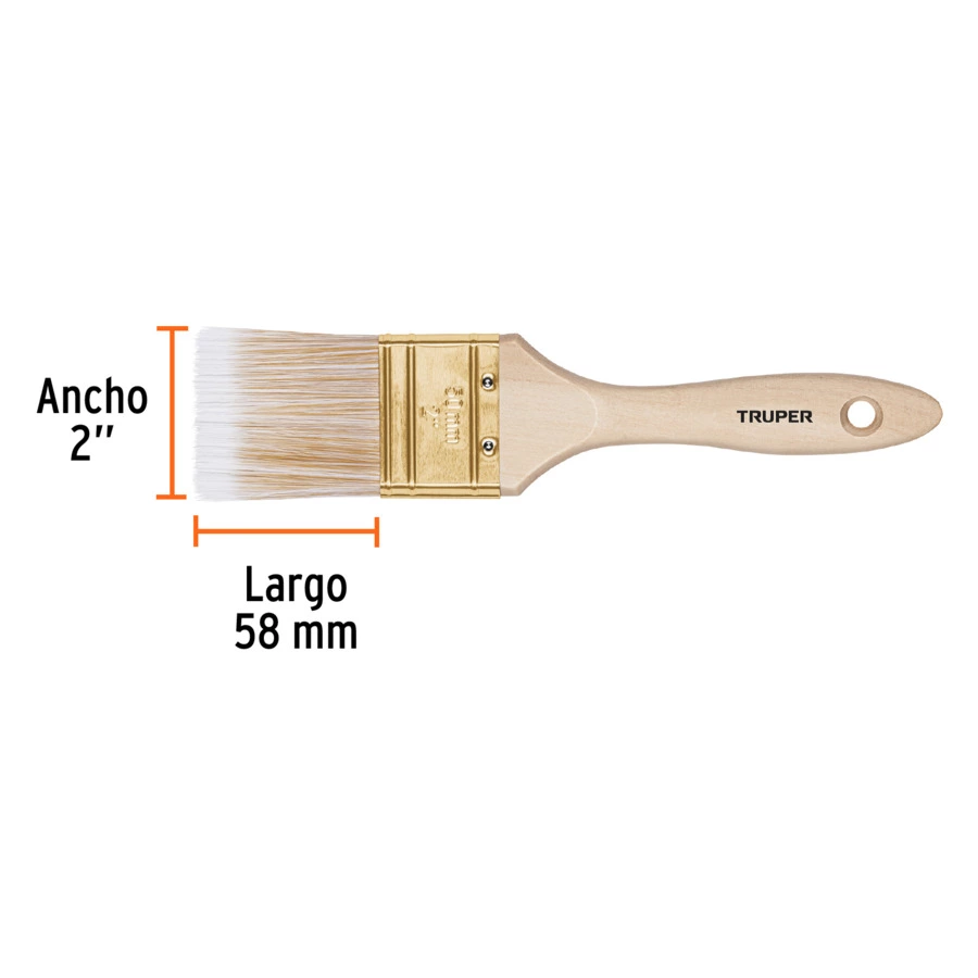 Кисть малярная Truper, щетина полиэстр, ручка дерево, 13344