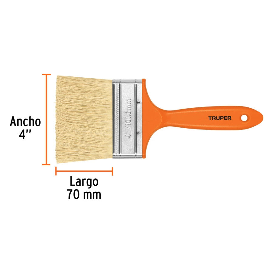 Кисть малярная Truper 7х10 см, щетина натуральная, ручка пластик, 14492