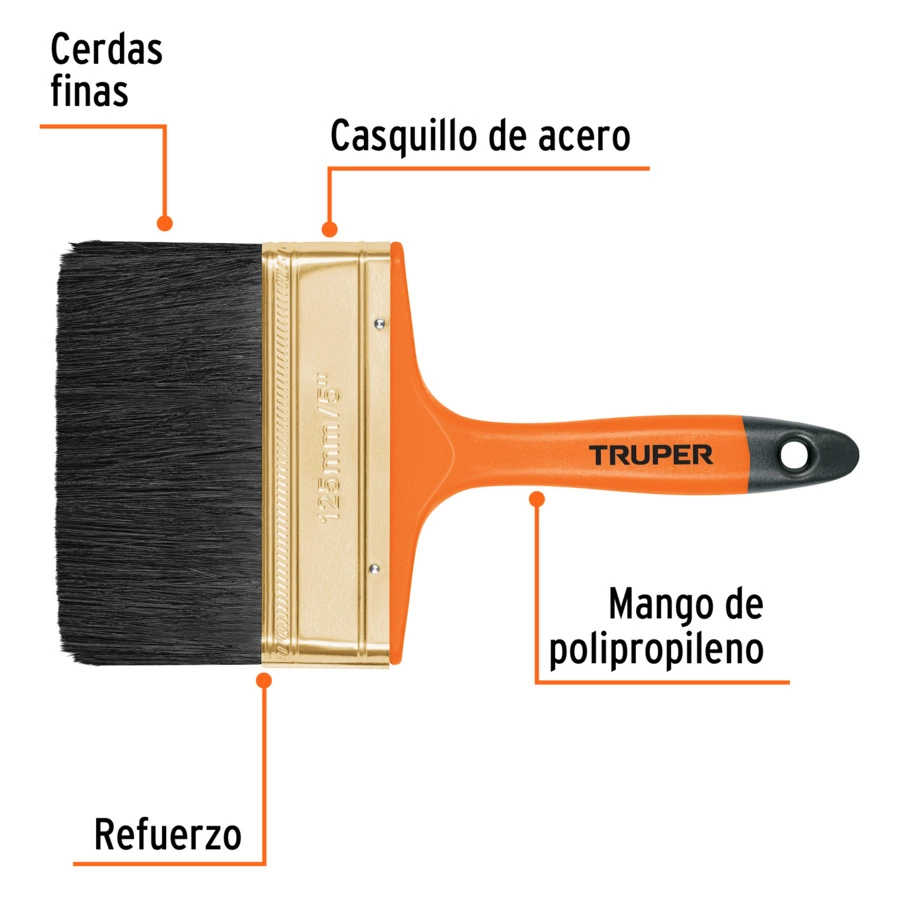 Кисть малярная Truper, щетина из конского волоса, ручка пластик, 14487