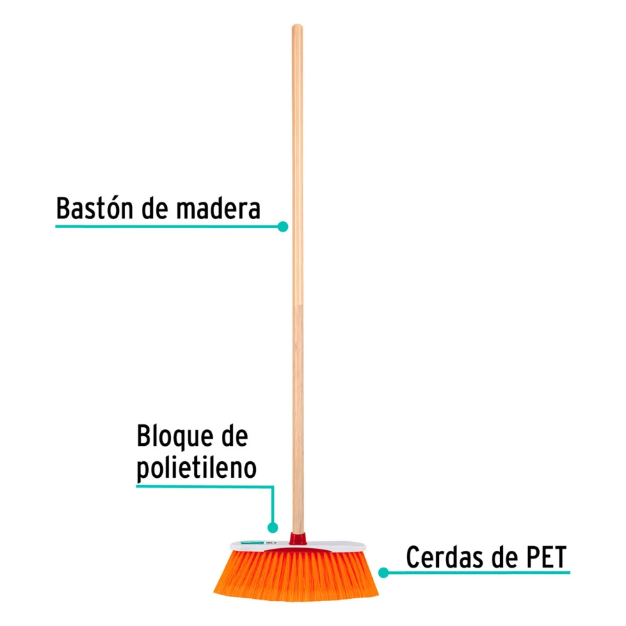 Щетка уличная Klintek 28х10см, ручка дерево 120см,  57030, цвет ассорти