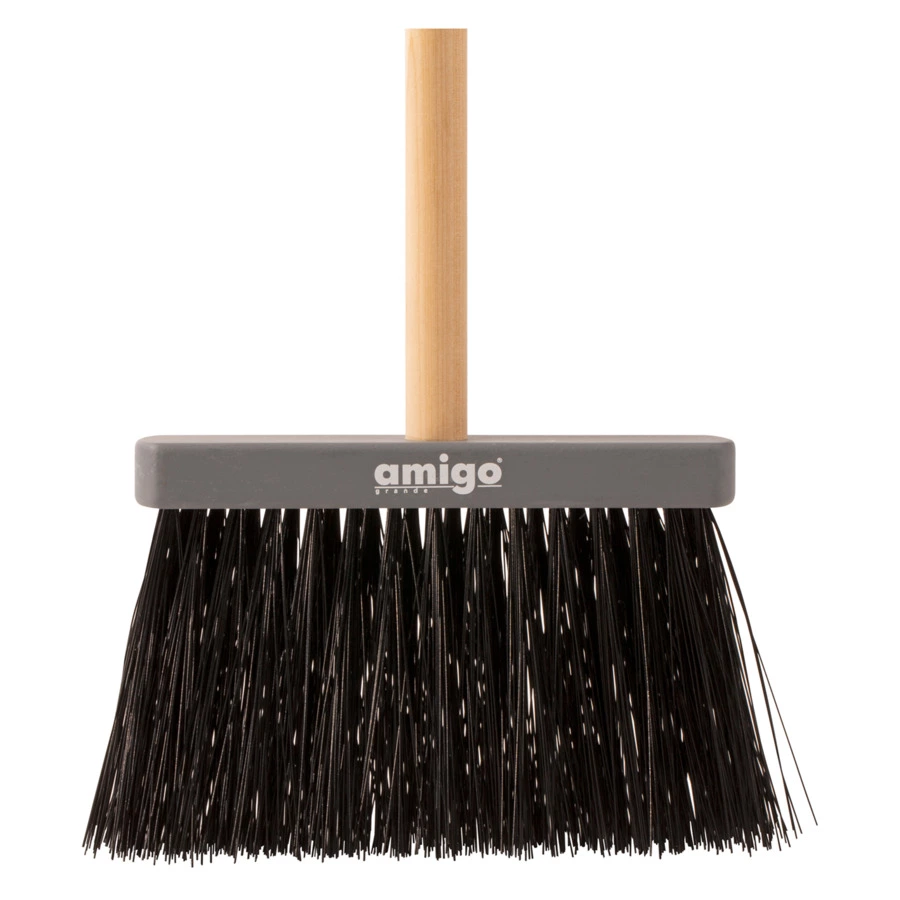 Метла для пола Amigo grande 30х14 см, черенок дерево 140 см, черная, 76011