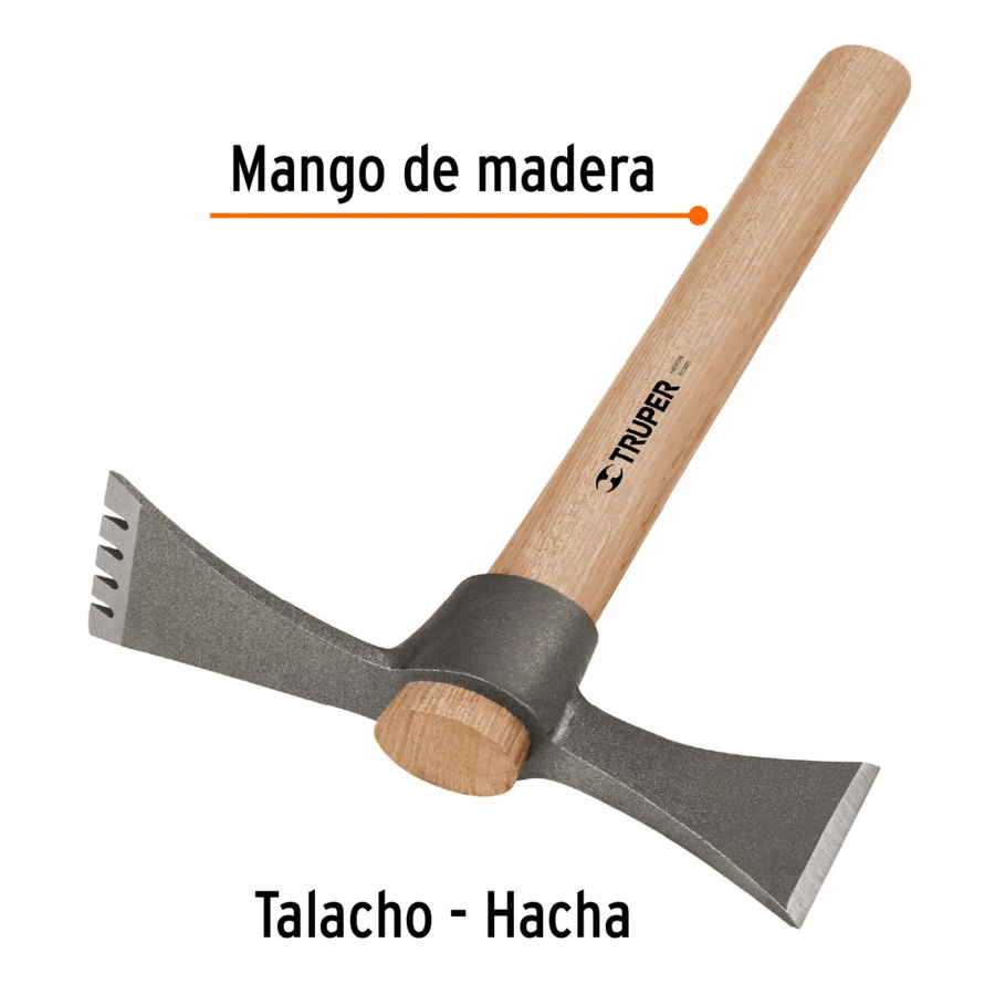 Мотыга-топор Truper 0,5 кг, ручка дерево, 30 см, сталь кованая, 19817