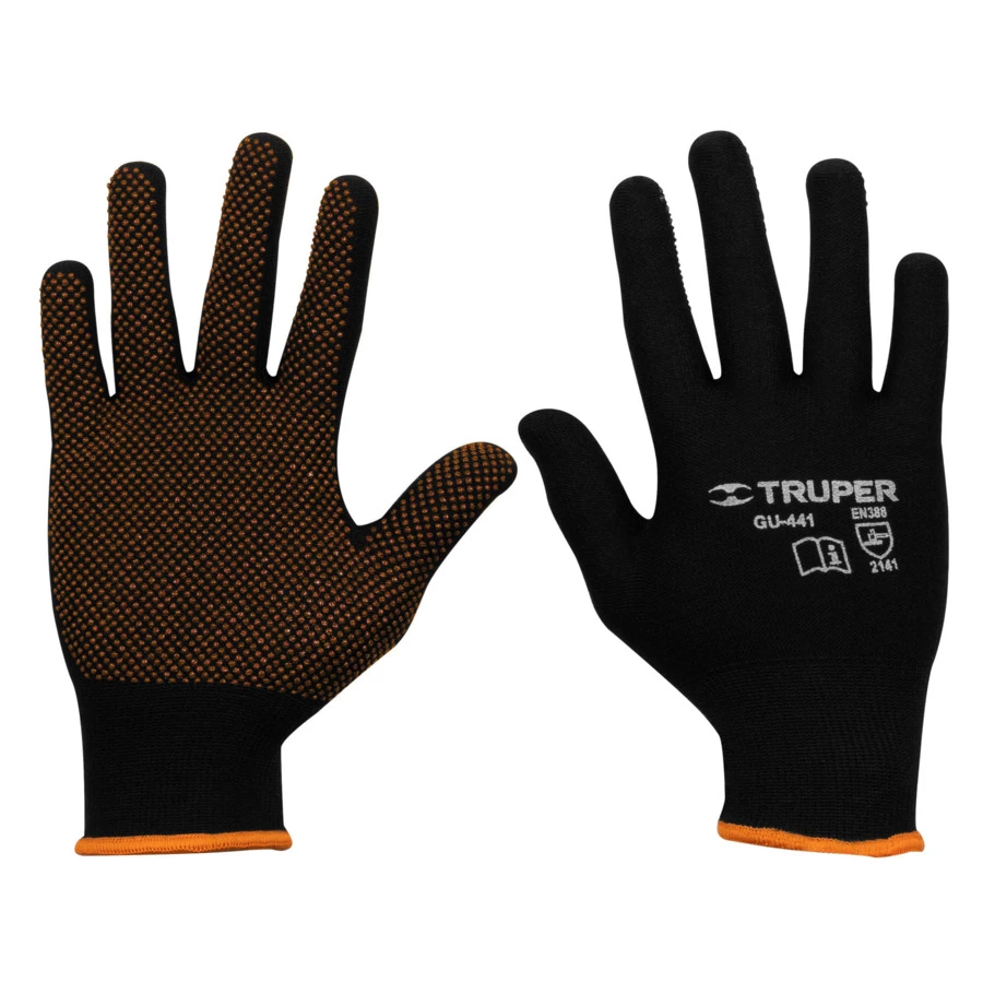 Перчатки защитные из полиэстера с покрытием ПВХ, размер S Truper 12650