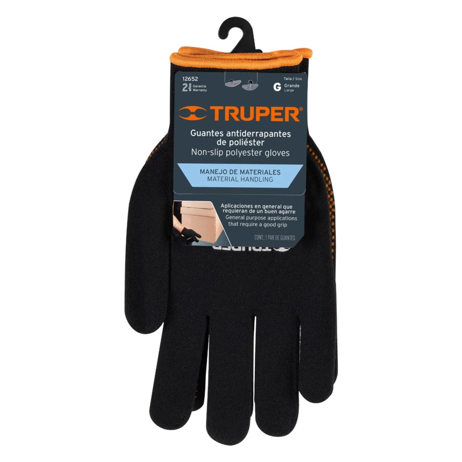 Перчатки защитные из полиэстера с покрытием ПВХ, размер L Truper 12652