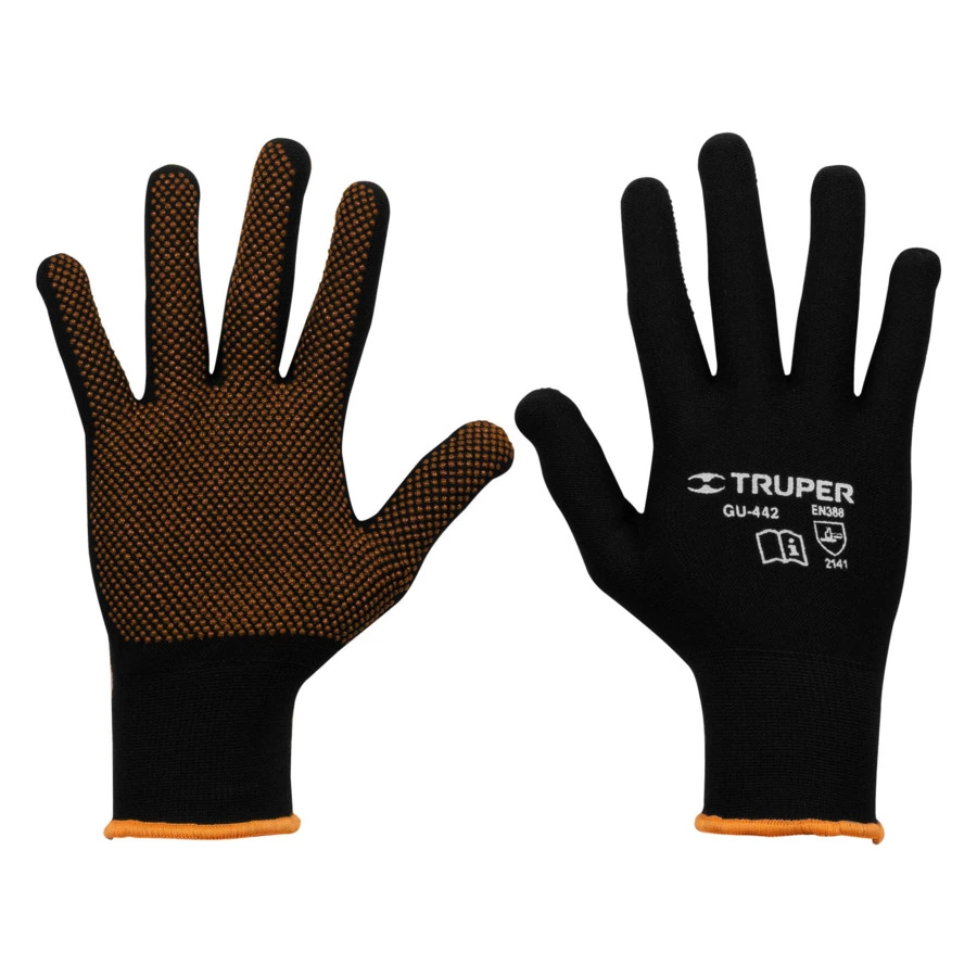 Перчатки защитные из полиэстера с покрытием ПВХ, размер M Truper 12651