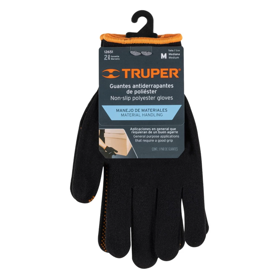 Перчатки защитные из полиэстера с покрытием ПВХ, размер M Truper 12651