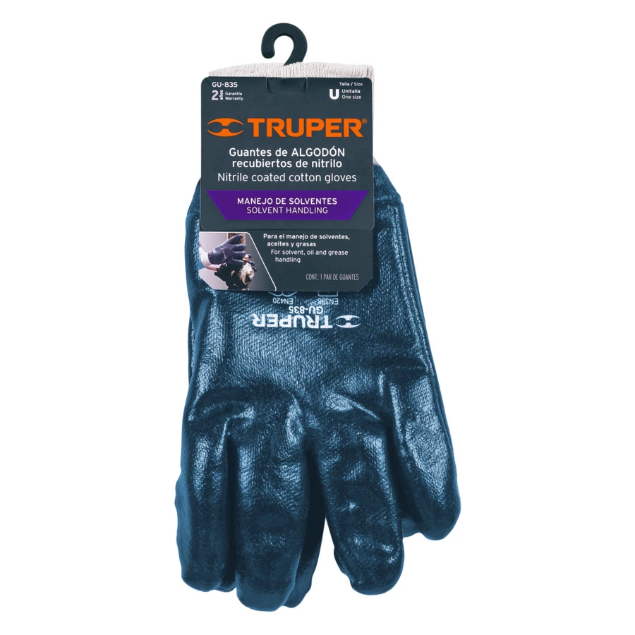 Перчатки защитные хлопковые с нитриловым покрытием универсальный размер Truper 15244