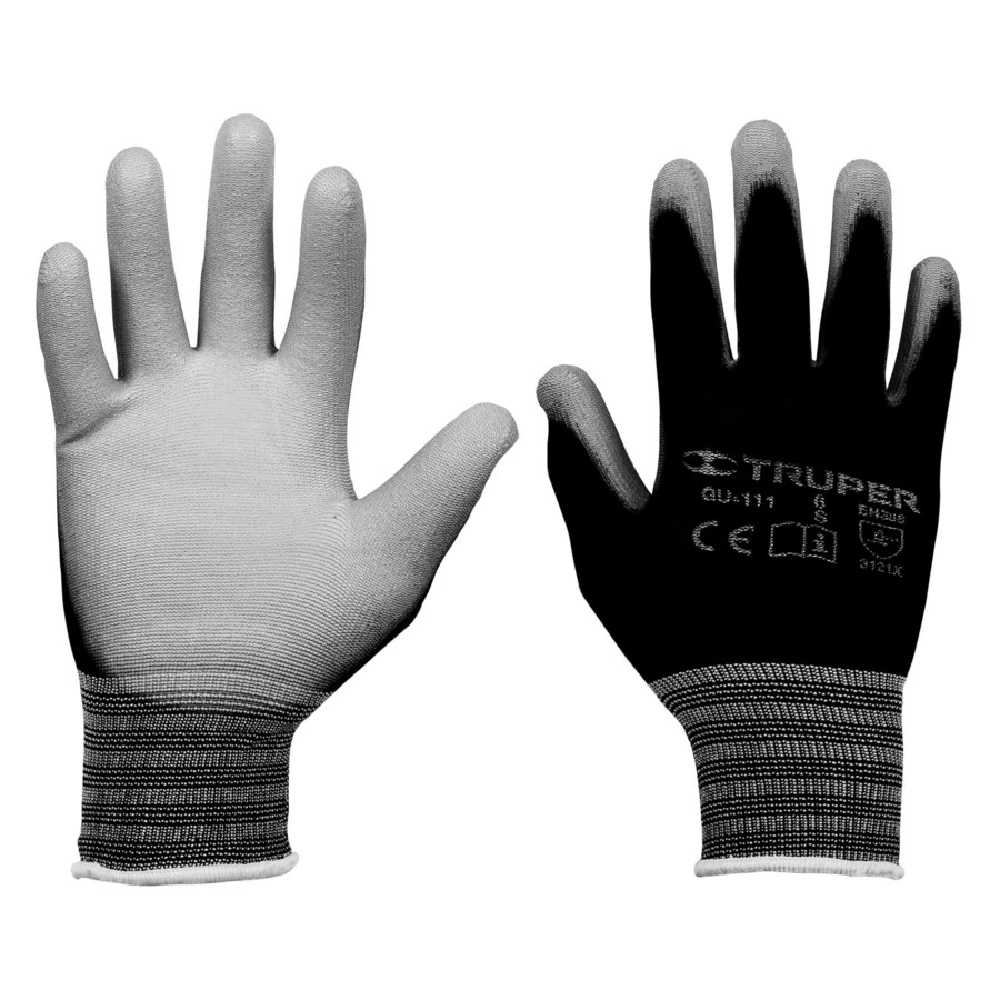 Перчатки защитные нейлоновые с полиуретановым покрытием, размер S  Truper 13290