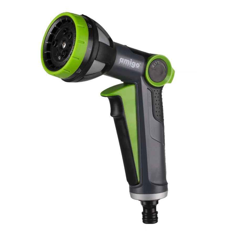 Пистолет-распылитель Amigo 8 режимов, пластик, серо-зеленый, 79840