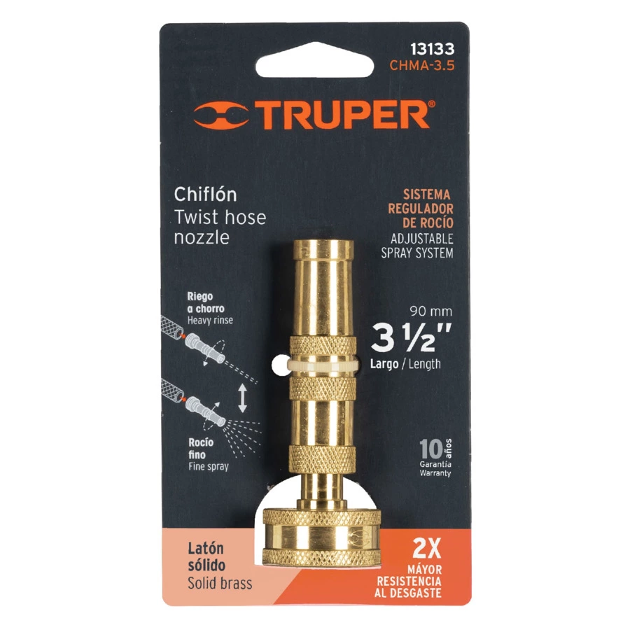 Насадка-распылитель латунный для шланга 3/4" Truper, внутренняя резьба, 89 мм, 13133