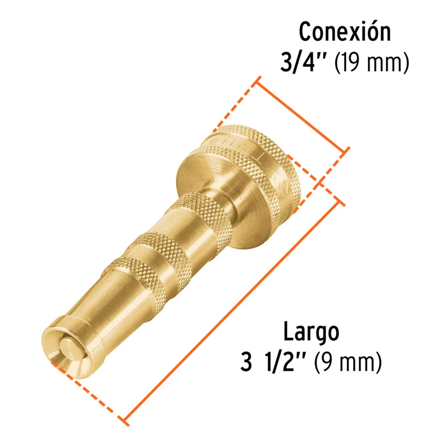 Насадка-распылитель латунный для шланга 3/4" Truper, внутренняя резьба, 89 мм, 13133