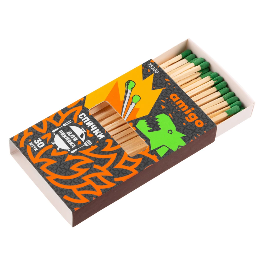 Спички газовые Amigo grande 84 мм, 30 шт, 75200