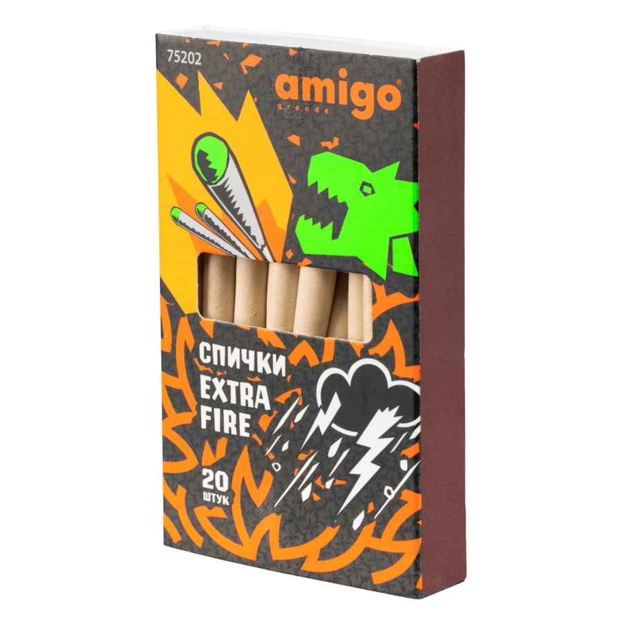 Спички охотничьи Amigo grande Extra Fire 84 мм, 30 шт, 75202