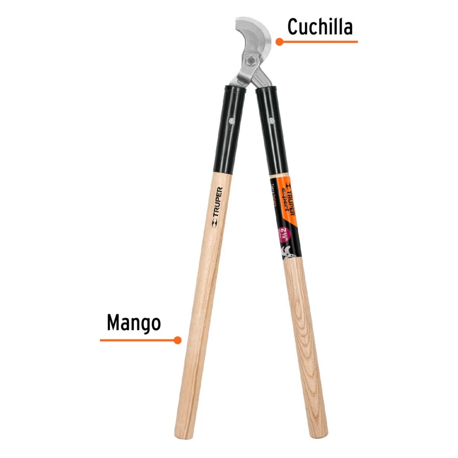 Сучкорез усиленный Truper Expert, рез 6,4 см, длина 80 см, ручки дерево, 18400