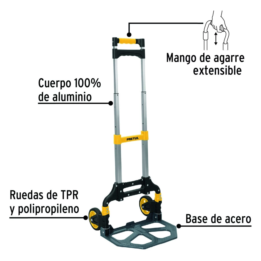 Тележка складная с телескопической ручкой Pretul до 100 кг, 24127