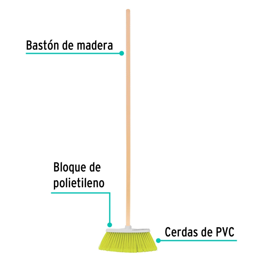 Щетка для уборки Klintek 14х24,5х120 см, ПВХ, ручка дерево,57053