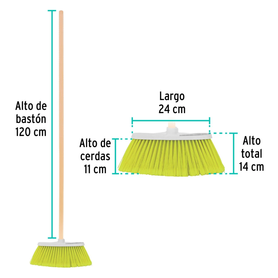 Щетка для уборки Klintek 14х24,5х120 см, ПВХ, ручка дерево,57053