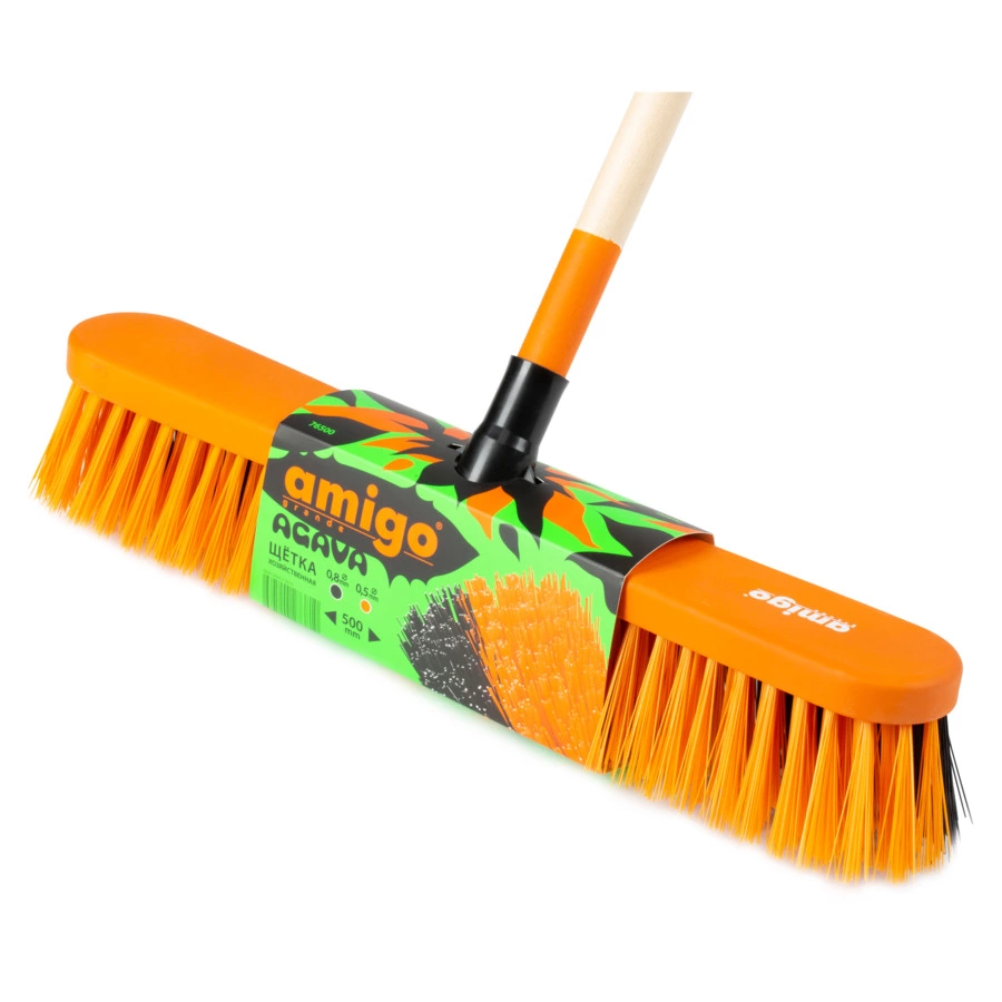 Щетка хозяйственная Amigo 7х50х152 см, черенок дерево, 76500