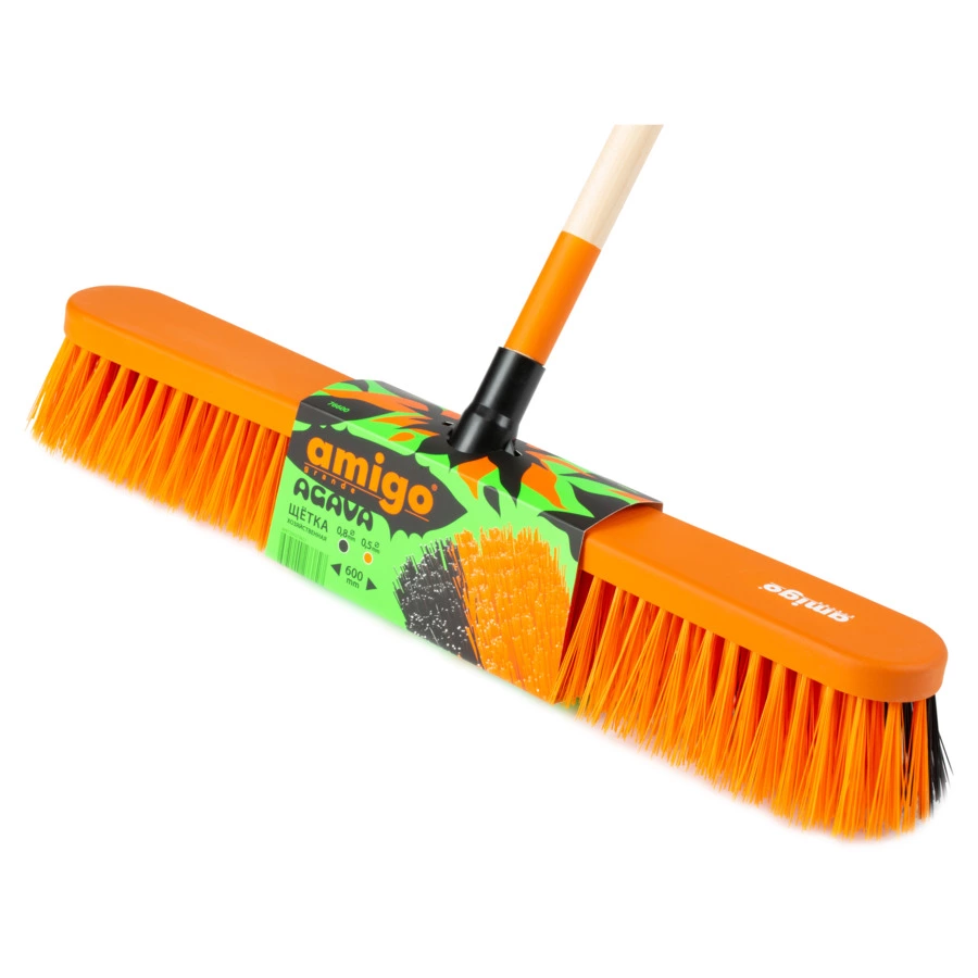 Щетка хозяйственная Amigo 7х60х152 см, черенок дерево, 76600