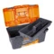 Ящик для инструмента 16 с органайзером Amigo 41х22х19,5 см, пластик, черно-оранжевый, 74790