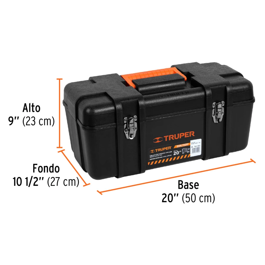 Ящик для инструмента 20 с органайзером Truper 50х27х23 см, пластик, черный, 10380