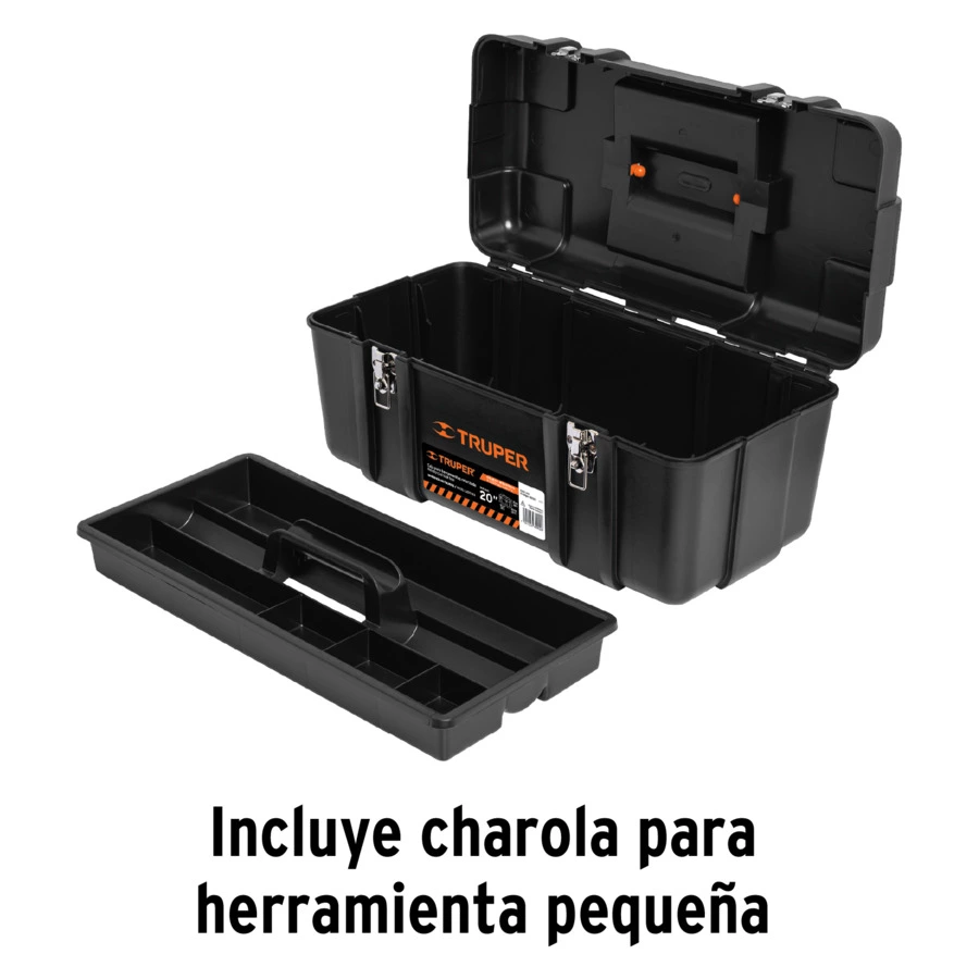 Ящик для инструмента 20 с органайзером Truper 50х27х23 см, пластик, черный, 10380