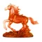 Фигурка Decor de Table Pate de Verre Cristal Лошадка 15х14 см, янтарная, хрустальное тесто, п/к