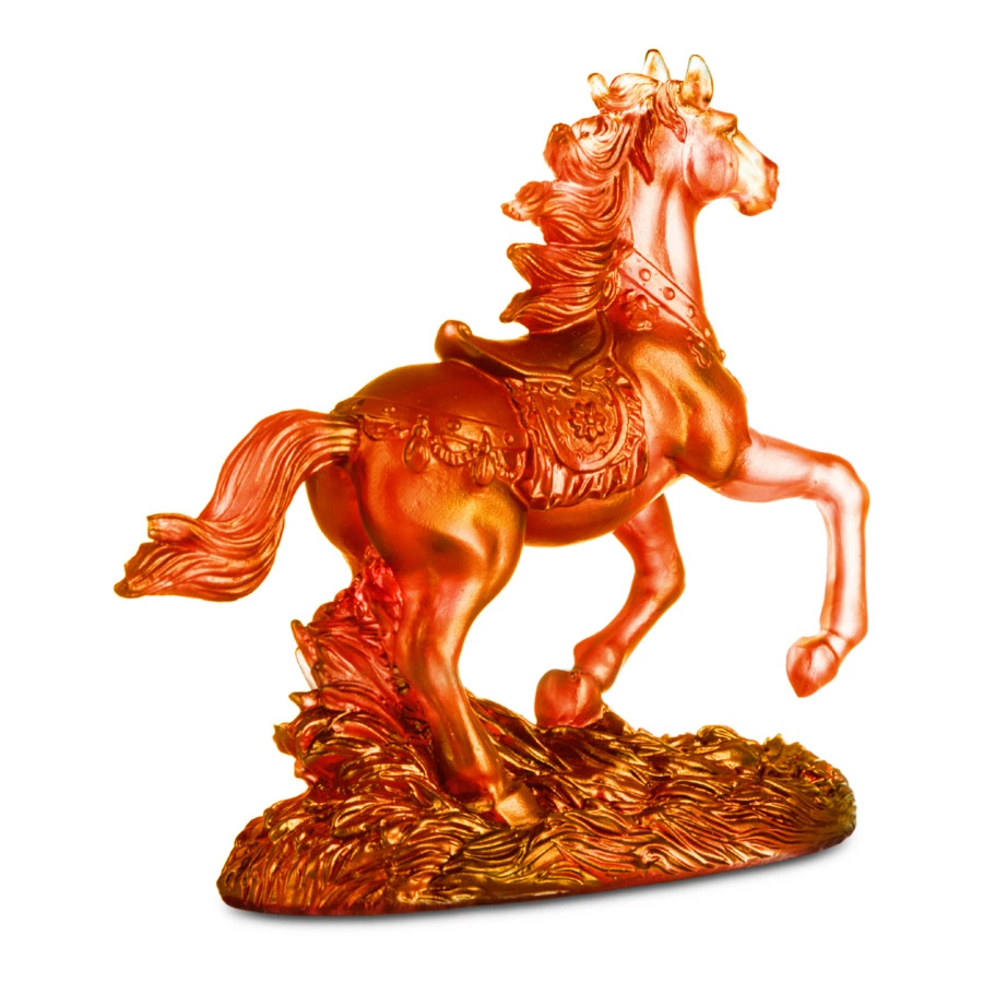 Фигурка Decor de Table Pate de Verre Cristal Лошадка 15х14 см, янтарная, хрустальное тесто, п/к