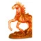 Фигурка Decor de Table Pate de Verre Cristal Лошадка 15х14 см, янтарная, хрустальное тесто, п/к