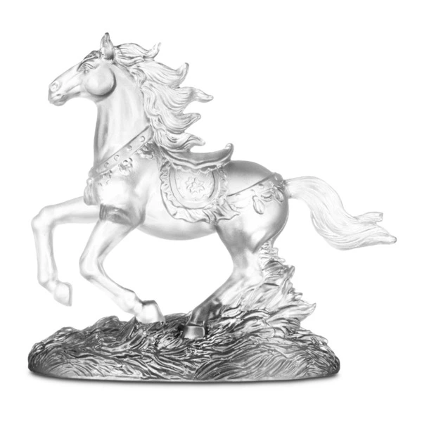 Фигурка Decor de Table Pate de Verre Cristal Лошадка 15х14 см, белая, хрустальное тесто, п/к