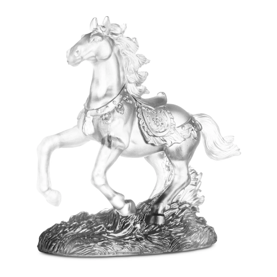 Фигурка Decor de Table Pate de Verre Cristal Лошадка 15х14 см, белая, хрустальное тесто, п/к