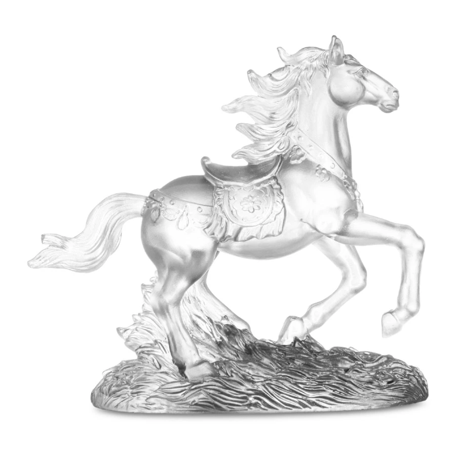 Фигурка Decor de Table Pate de Verre Cristal Лошадка 15х14 см, белая, хрустальное тесто, п/к