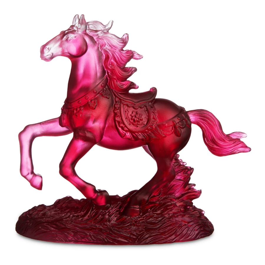 Фигурка Decor de Table Pate de Verre Cristal Лошадка 15х14 см, красная, хрустальное тесто, п/к