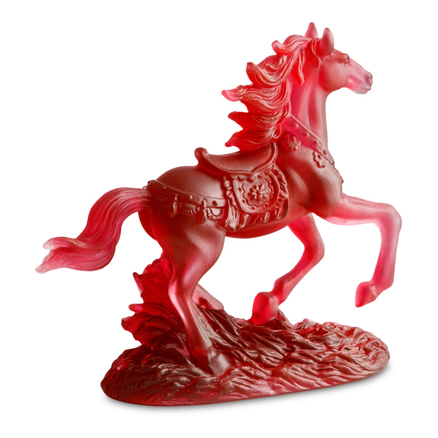 Фигурка Decor de Table Pate de Verre Cristal Лошадка 15х14 см, красная, хрустальное тесто, п/к