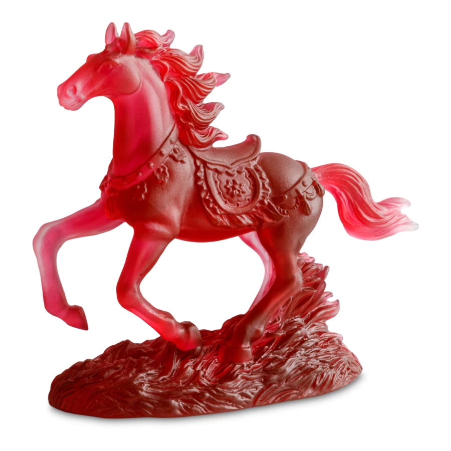 Фигурка Decor de Table Pate de Verre Cristal Лошадка 15х14 см, красная, хрустальное тесто, п/к