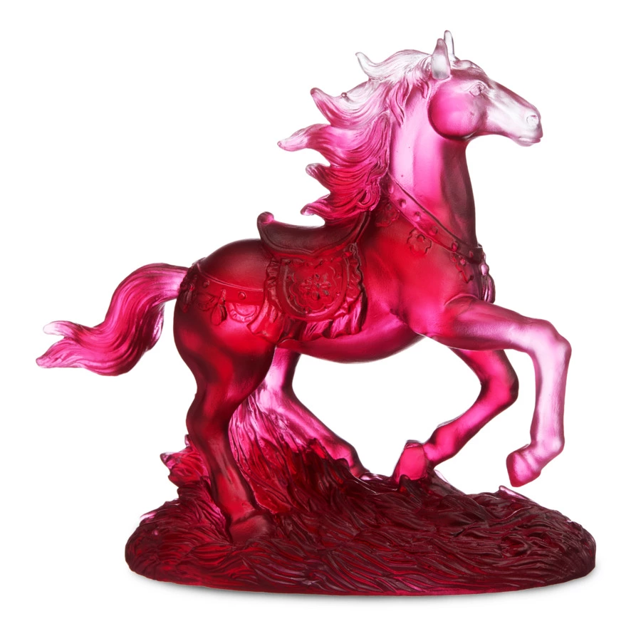 Фигурка Decor de Table Pate de Verre Cristal Лошадка 15х14 см, красная, хрустальное тесто, п/к