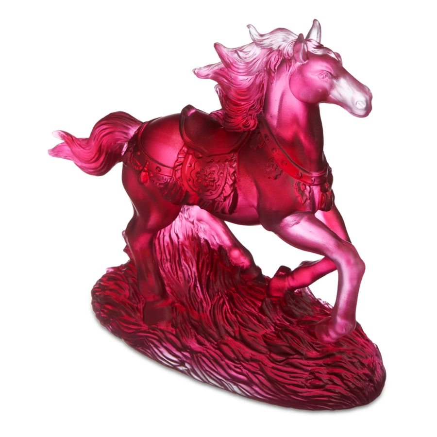 Фигурка Decor de Table Pate de Verre Cristal Лошадка 15х14 см, красная, хрустальное тесто, п/к