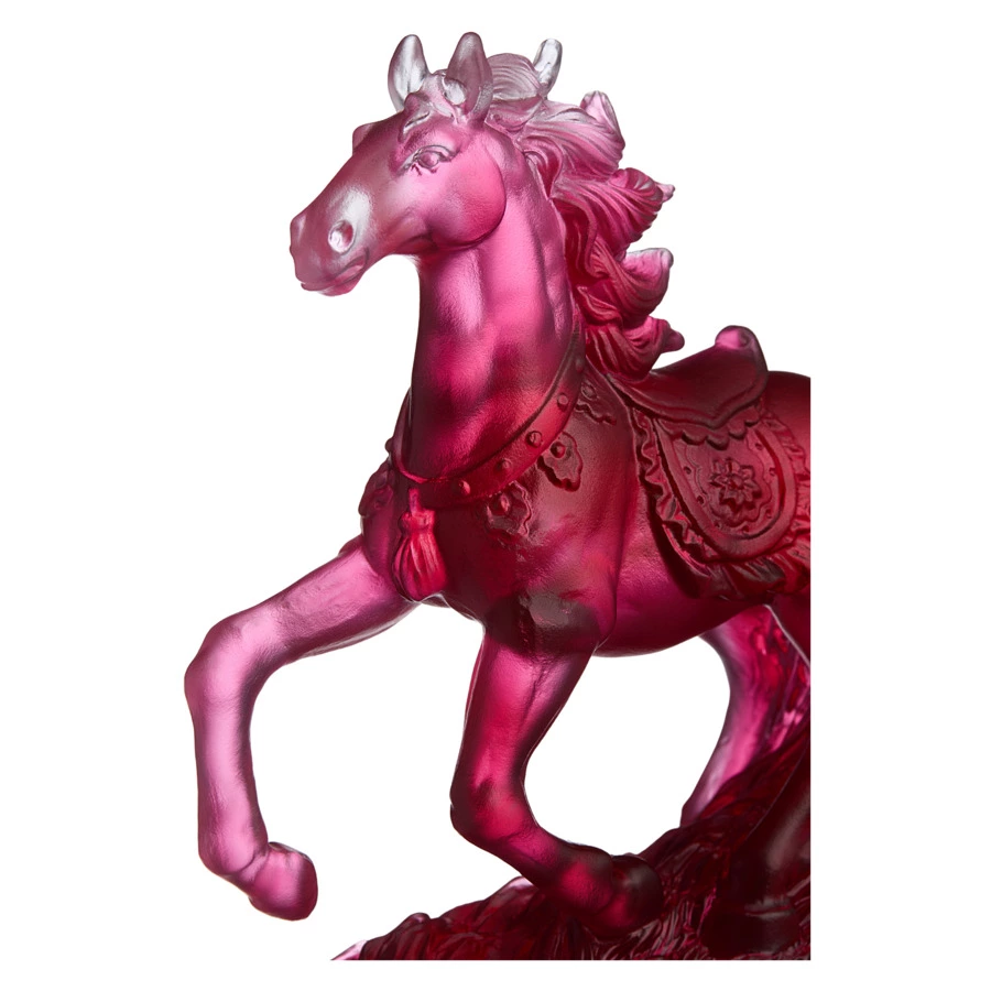 Фигурка Decor de Table Pate de Verre Cristal Лошадка 15х14 см, красная, хрустальное тесто, п/к