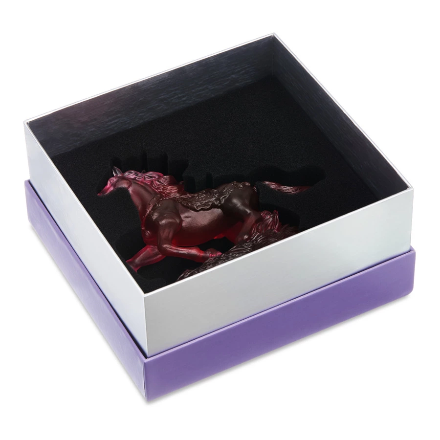 Фигурка Decor de Table Pate de Verre Cristal Лошадка 15х14 см, красная, хрустальное тесто, п/к