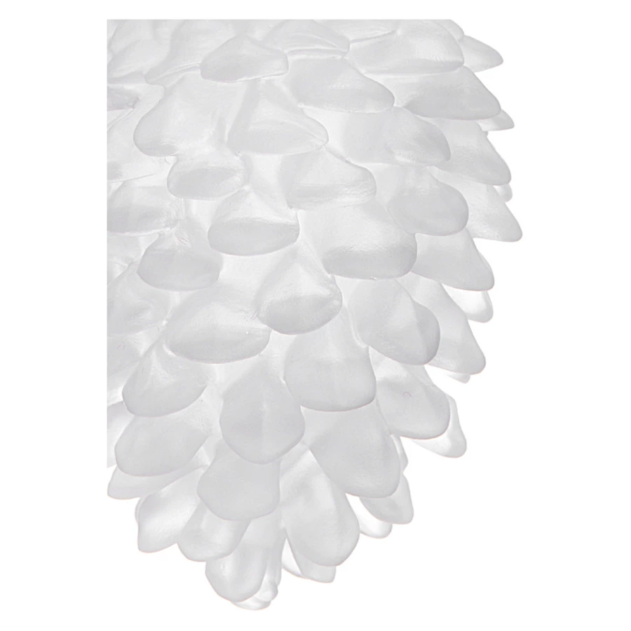 Украшение Shirokov Шишка 8 см, белое, хрустальное тесто, бордовая лента, п/к