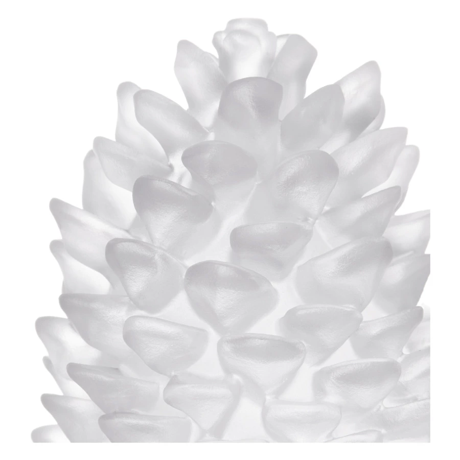 Елочное украшение Shirokov Шишка 8 см, белое, хрустальное тесто, бордовая лента, п/к