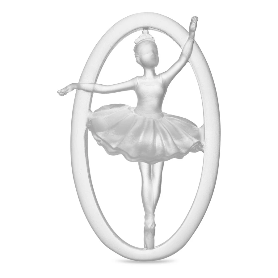 Елочное украшение Decor de Table Pate de Verre Cristal Балерина 8 см, белое, хрустальное тесто, п/к