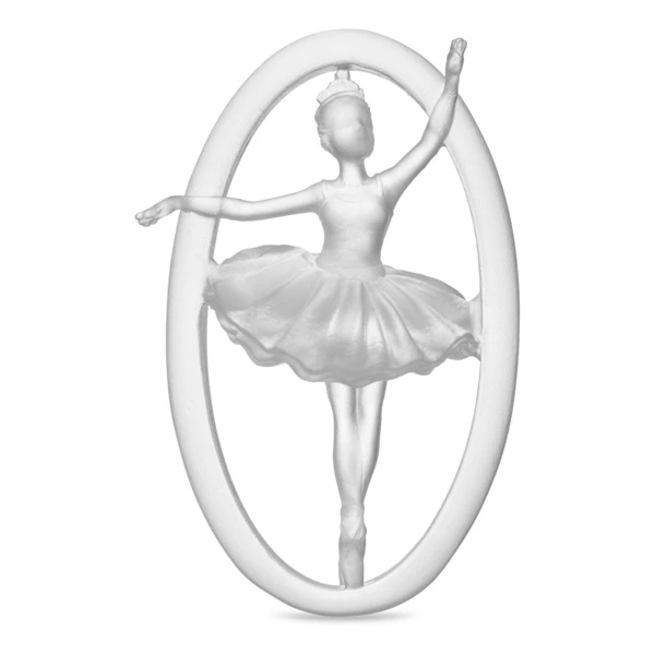 Елочное украшение Decor de Table Pate de Verre Cristal Балерина 8 см, белое, хрустальное тесто, п/к