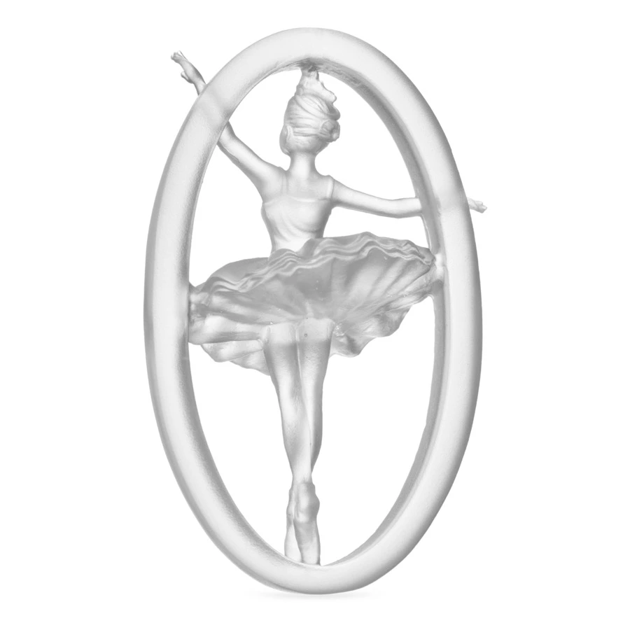 Елочное украшение Decor de Table Pate de Verre Cristal Балерина 8 см, белое, хрустальное тесто, п/к