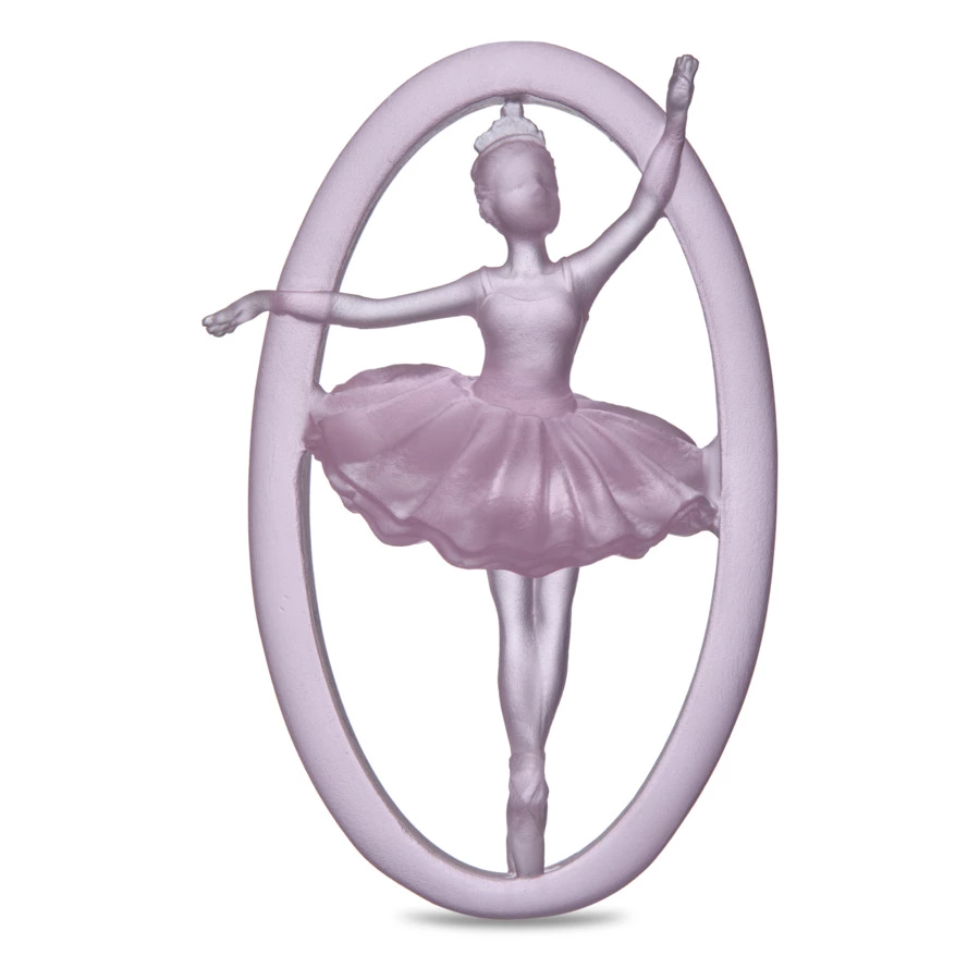 Елочное украшение Decor de Table Pate de Verre Cristal Балерина 8 см, розовое, хрустальное тесто