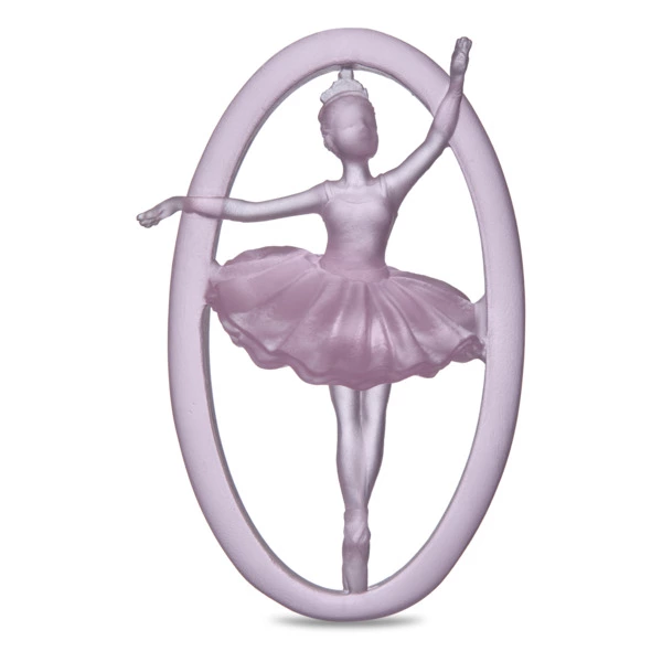 Елочное украшение Decor de Table Pate de Verre Cristal Балерина 8 см, розовое, хрустальное тесто