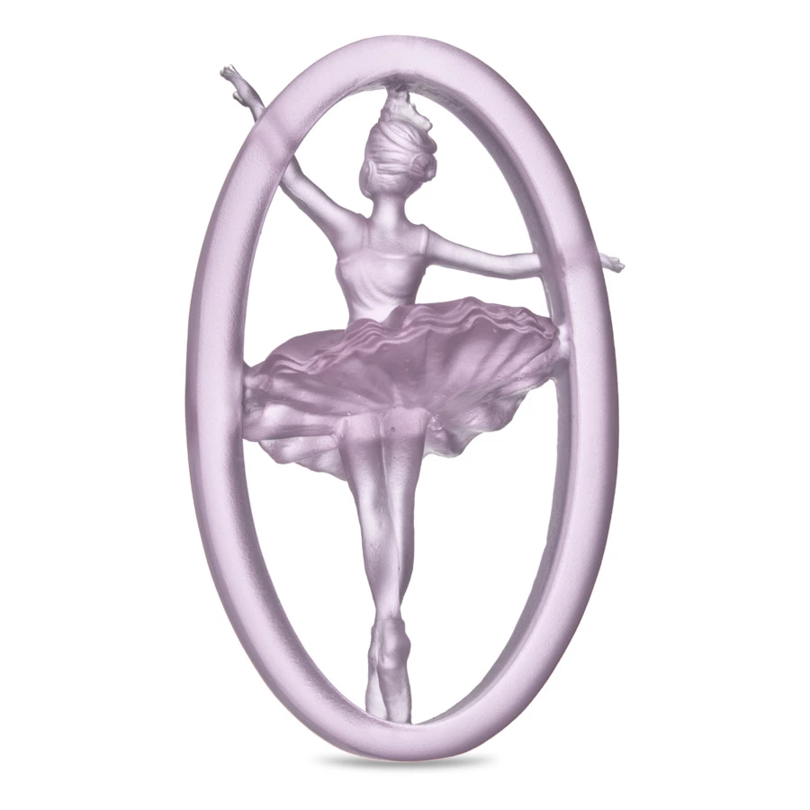 Елочное украшение Decor de Table Pate de Verre Cristal Балерина 8 см, розовое, хрустальное тесто