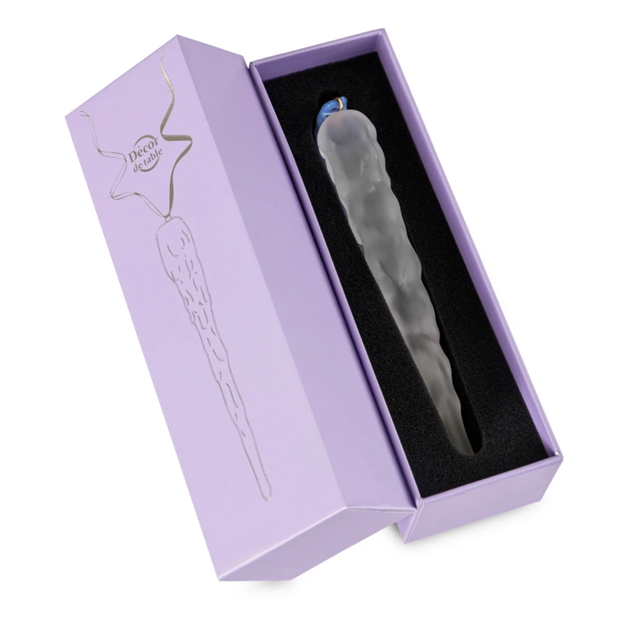 Елочное украшение Decor de Table Pate de Verre Cristal Сосулька 15 см, белое, хрустальное тесто, п/к