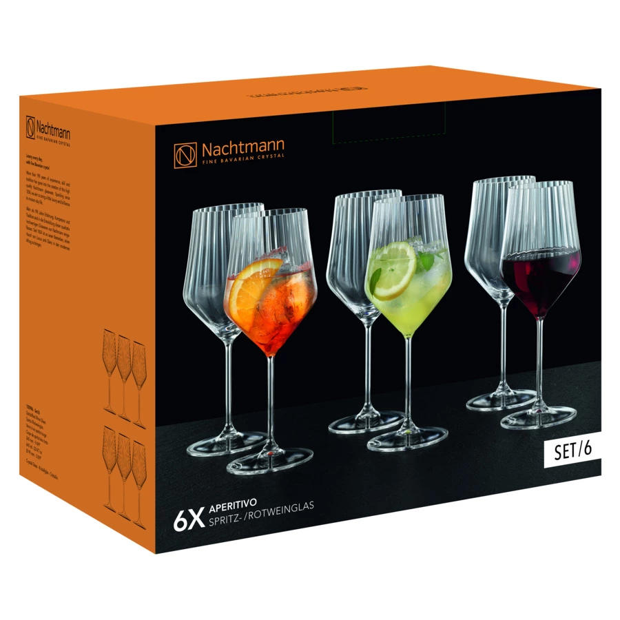 Набор бокалов для коктейлей и красных вин Nachtmann Aperitivo 640 мл, 6 шт, стекло хрустальное, п/к